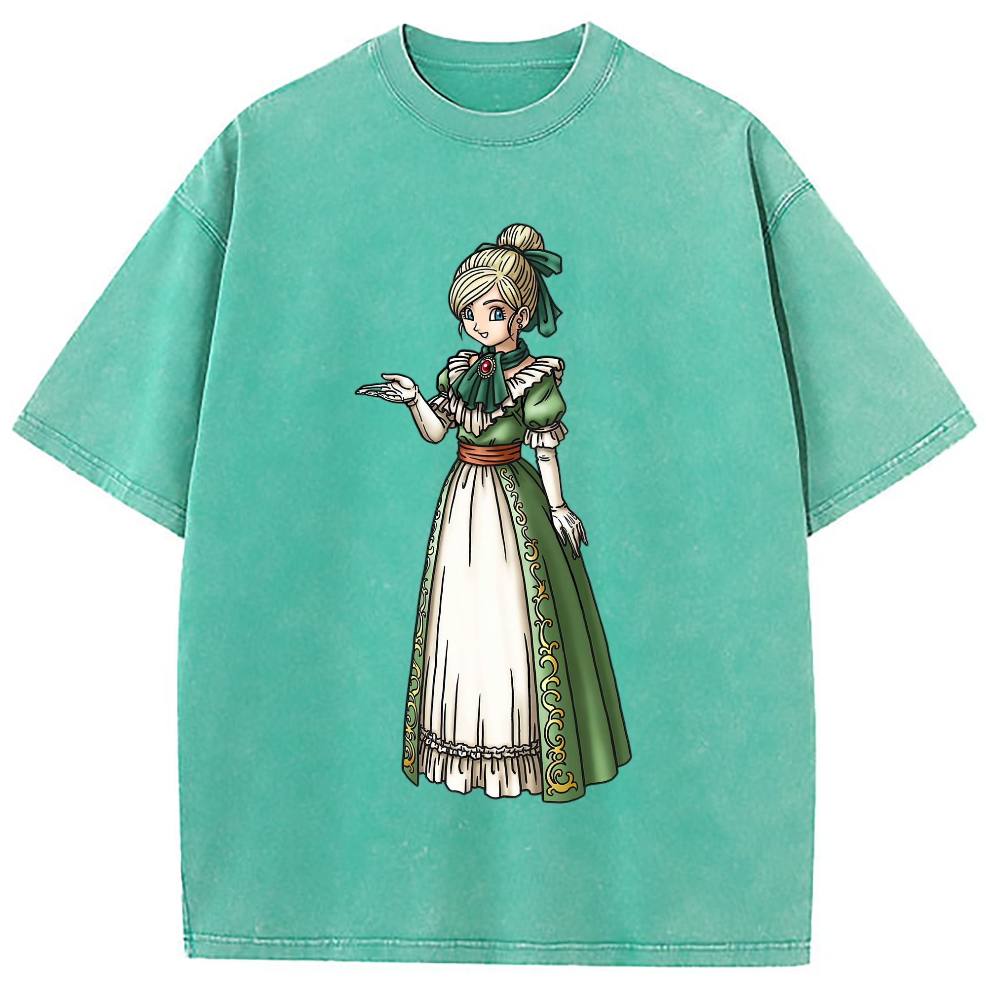 （画像用） ドラゴンクエスト Doragon Kuesuto Dragon Quest 綿100% ヴィンテージ風 半袖Tシャツ（フロントプリント）